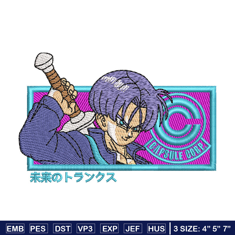 Trunk future embroidery design, Dragonball embroidery, Anime design, Embroidery shirt, Embroidery file, Digital download.jpg
