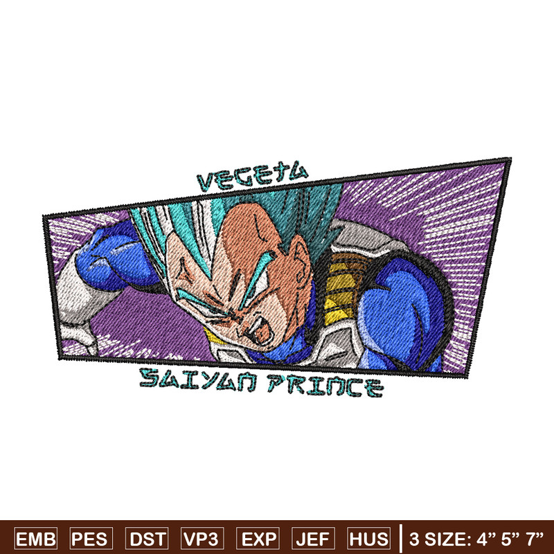 Vegeta blue embroidery design, Dragonball embroidery, Anime design, Embroidery shirt, Embroidery file, Digital download.jpg