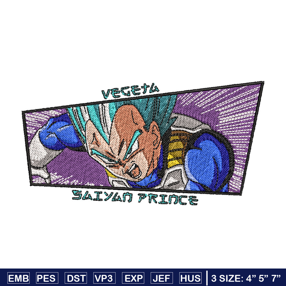 Vegeta blue embroidery design, Dragonball embroidery, Anime design, Embroidery shirt, Embroidery file, Digital download.jpg