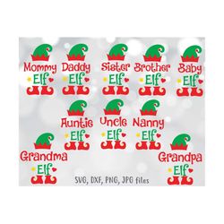 Elf Family SVG, Christmas SVG,  Elf svg, Christmas family Cut File, Christmas shirt design, Family Cricut & Silhouette -