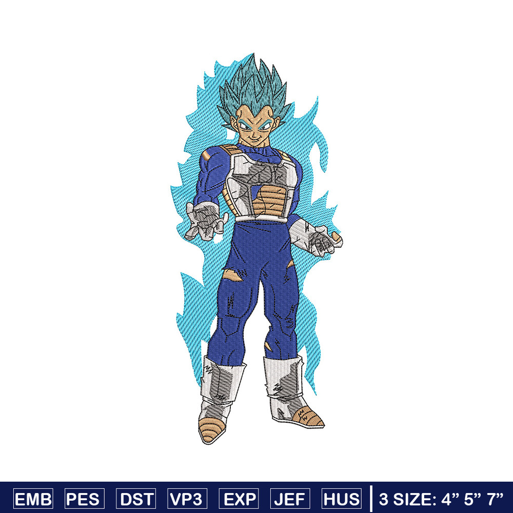 Vegeta blue embroidery design, Dragonball embroidery, Embroidery file, Embroidery shirt, Emb design, Digital download.jpg