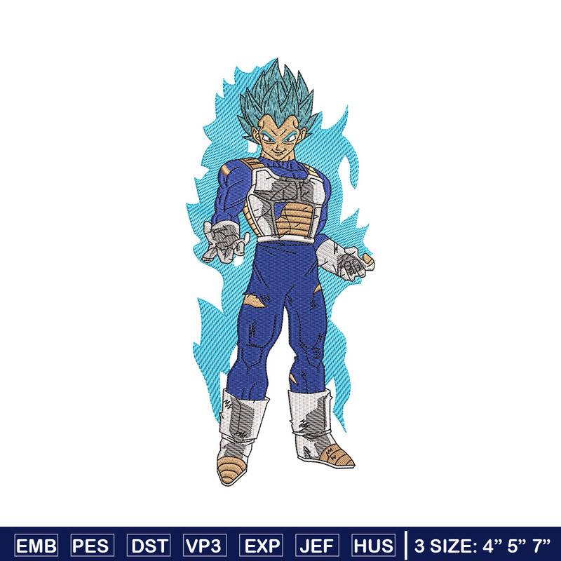 Vegeta blue embroidery design, Dragonball embroidery, Embroidery file, Embroidery shirt, Emb design, Digital download.jpg