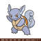 Wartortle embroidery design, Pokemon embroidery, Anime design, Embroidery shirt, Embroidery file, Digital download.jpg