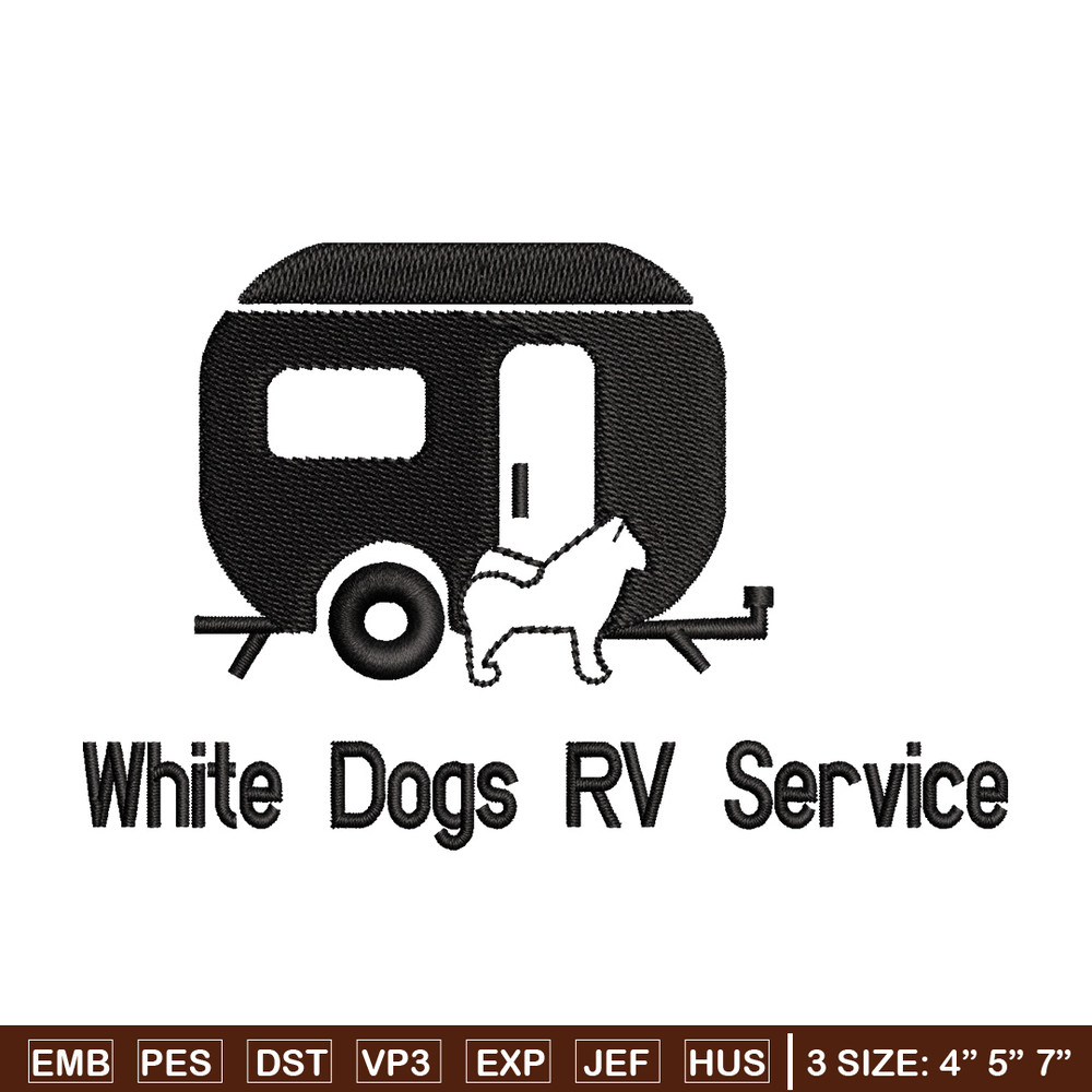 White dog rv service embroidery design, Logo embroidery, Embroidery file,Embroidery shirt, Emb design, Digital download.jpg
