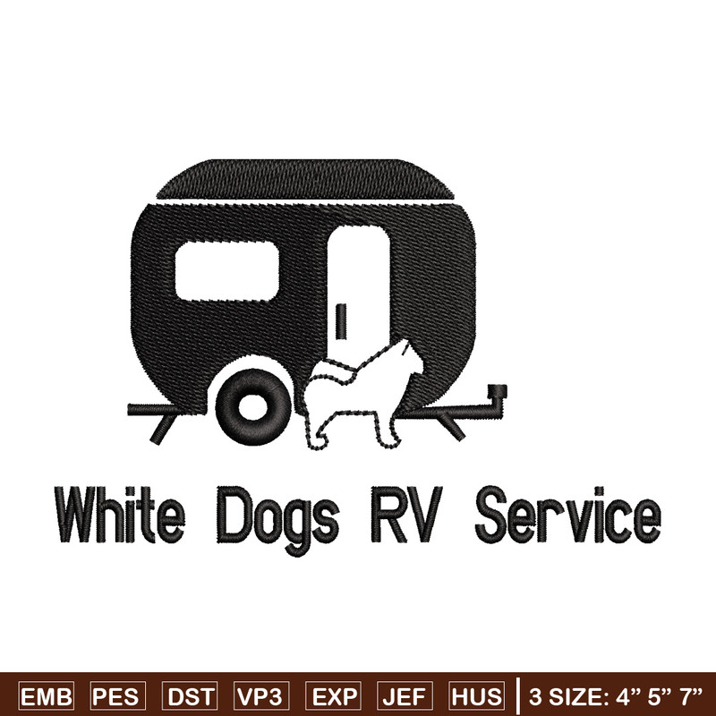 White dog rv service embroidery design, Logo embroidery, Embroidery file,Embroidery shirt, Emb design, Digital download.jpg