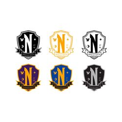 nevermore emblem black & white svg png pdf jpg wednesday svg, wednesday png, addams family svg, addams family png