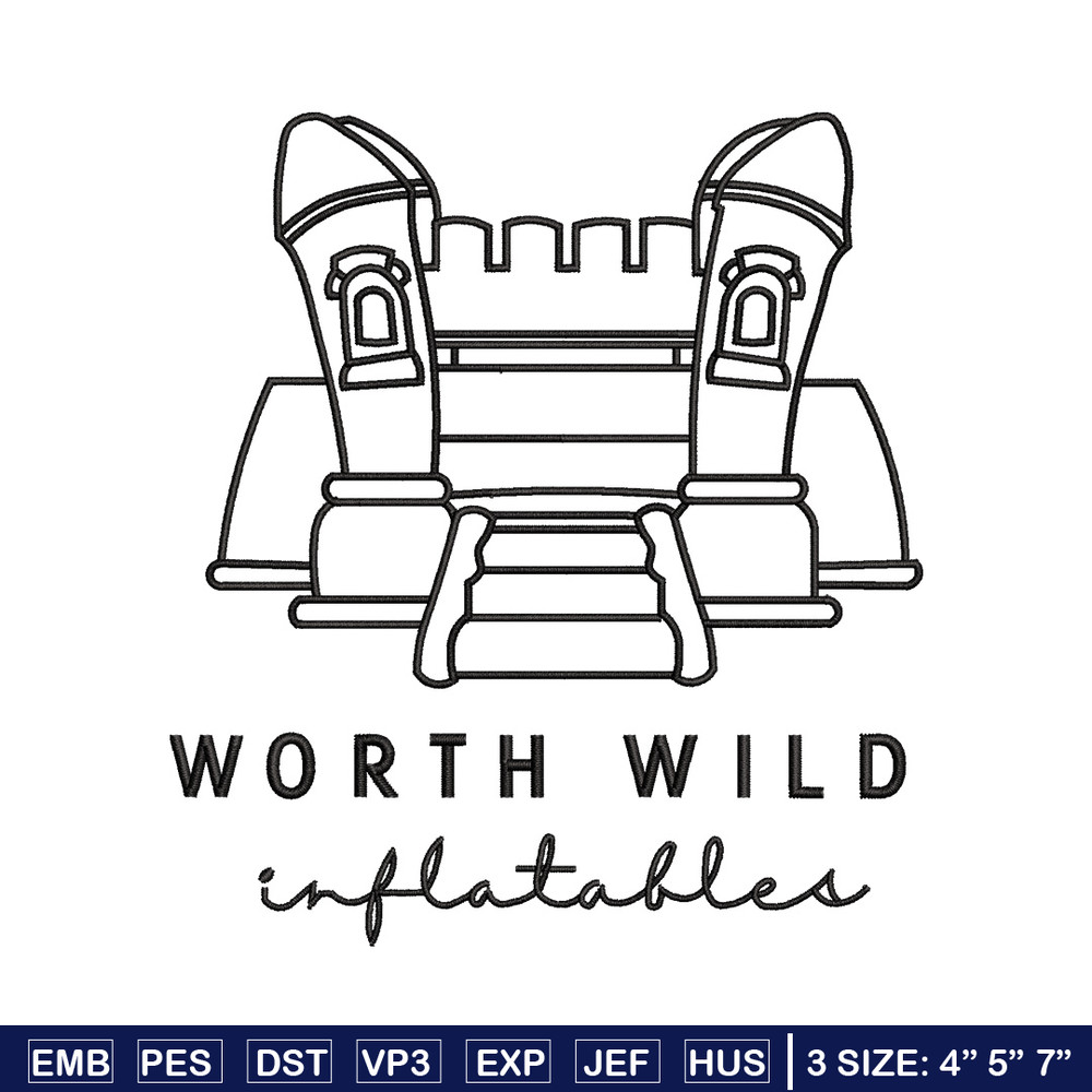 Worth wild embroidery design, Castle embroidery, Emb design, Embroidery shirt, Embroidery file, Digital download.jpg
