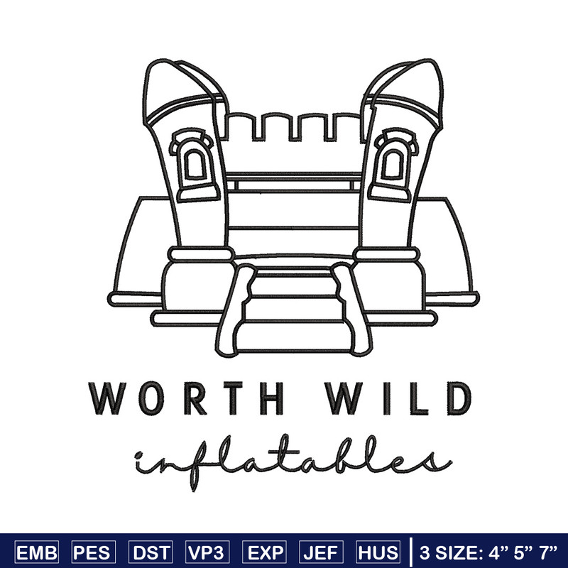 Worth wild embroidery design, Castle embroidery, Emb design, Embroidery shirt, Embroidery file, Digital download.jpg