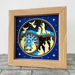 Nativity Shadow Box SVG/ Christmas Cricut Project/ Religious Christmas/ 3D Layer Cardstock/ For Cricut/ For Silhouette