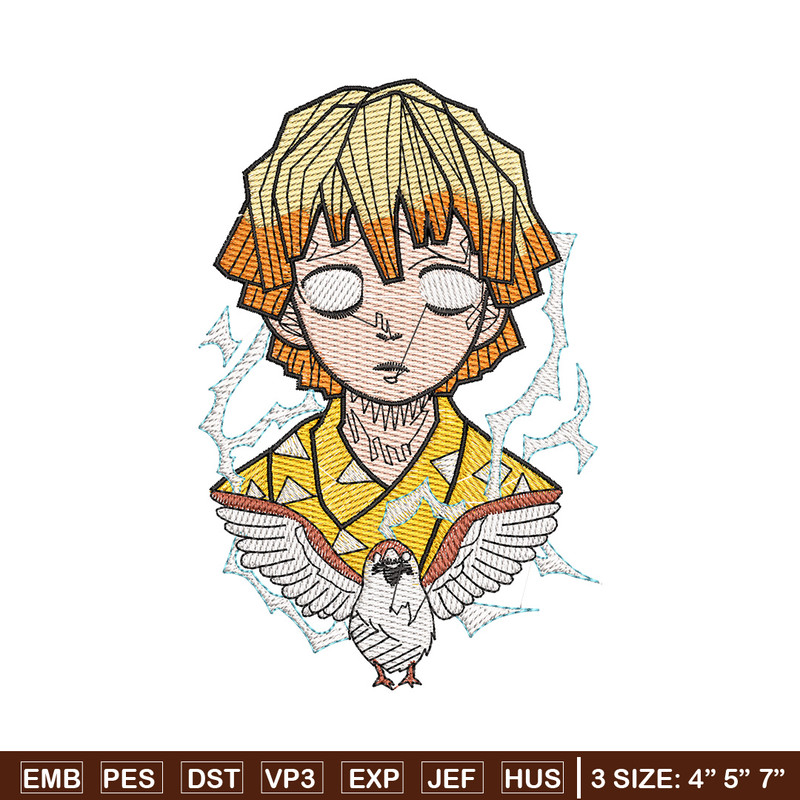 Zenitsu bird embroidery design, Zenitsu embroidery, Anime design, Embroidery shirt, Embroidery file, Digital download.jpg