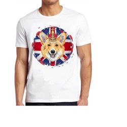 platinum jubilee corgi crown king coronation union jack flag meme gift funny tee style unisex gamer cult movie music t s