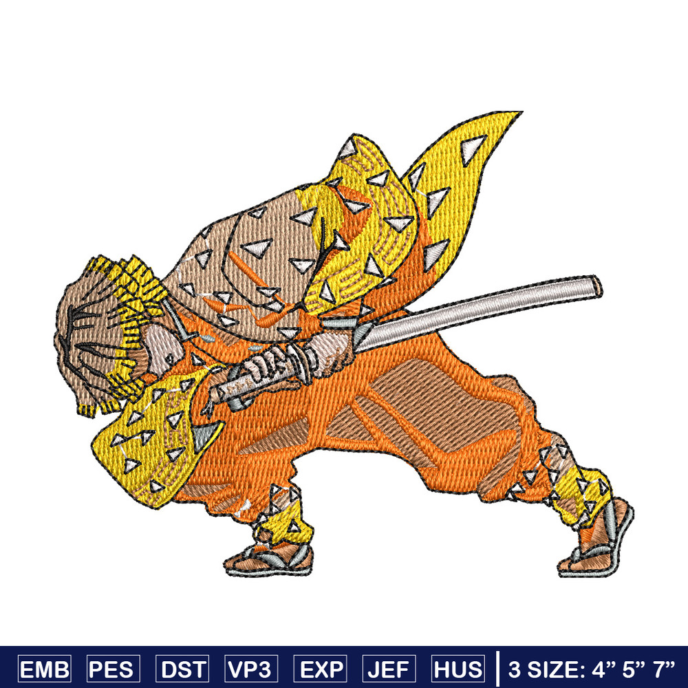 Zenitsu attack embroidery design, Zenitsu embroidery,Anime design, Embroidery shirt, Embroidery file, Digital download.jpg