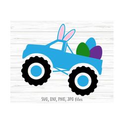 bunny truck svg, funny boy easter svg, easter monster truck svg,  boy egg hunting svg, boy easter shirt design | include