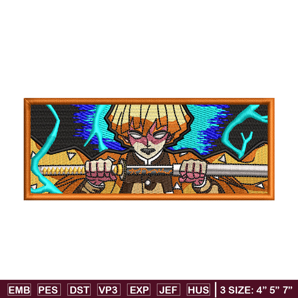 Zenitsu thunder embroidery design, Zenitsu embroidery, Anime design, Embroidery shirt, Embroidery file, Digital download.jpg