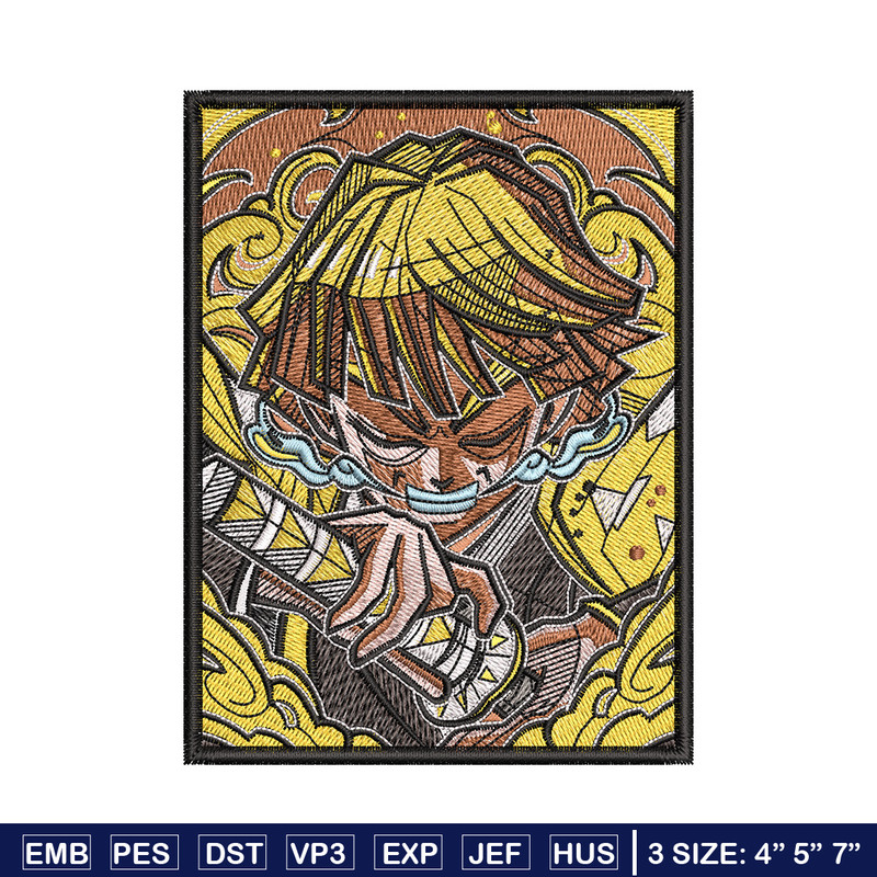 Zenitsu poster embroidery design, Zenitsu embroidery, Anime design, Embroidery shirt, Embroidery file, Digital download.jpg