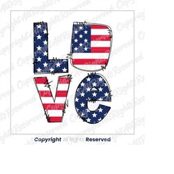 Love 4th of July png sublimation design download, 4th of July png, American flag png, USA love png, sublimate designs do