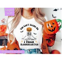 custom teacher halloween shirt, kindergarten teacher shirt, custom halloween teacher tshirt, spooky teacher shirt, fall