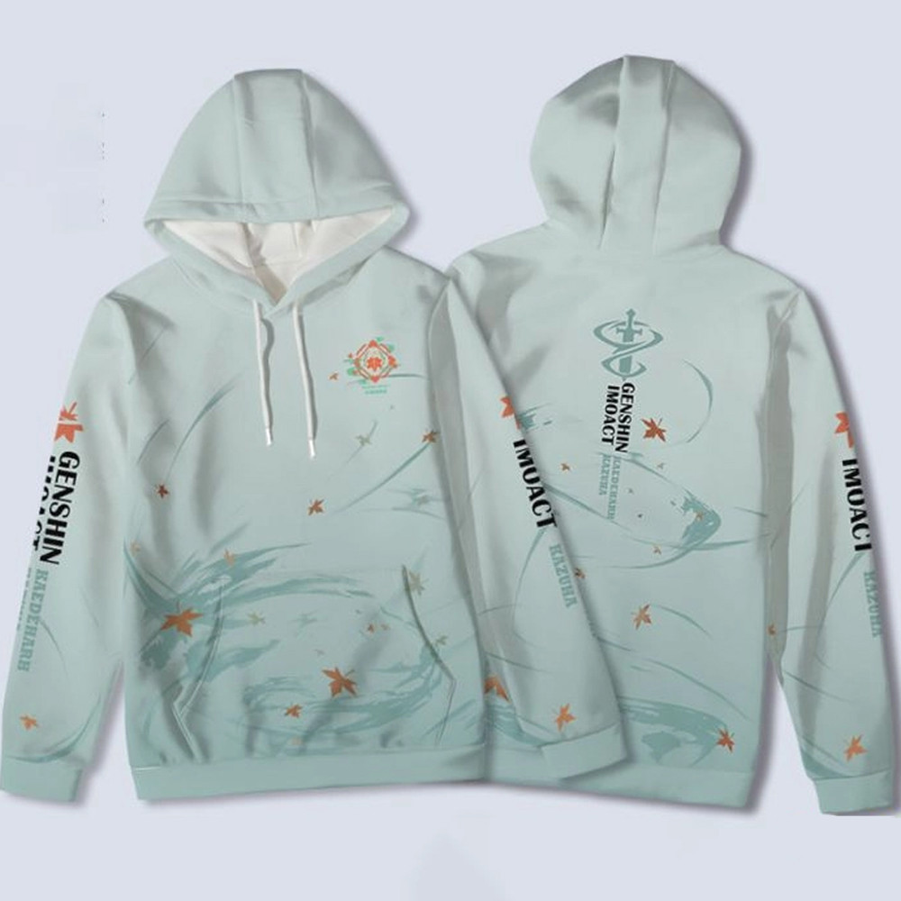 Kazuha Genshin Impact All Over Print 3D Hoodie Zip Hoodie, Kazuha Genshin Impact Hoodie 3D Zip Hoodie Fleece Hoodie
