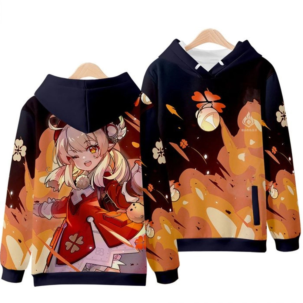 Klee Genshin Impact All Over Print 3D Hoodie Zip Hoodie, Klee Genshin Impact Hoodie 3D Zip Hoodie Fleece Hoodie