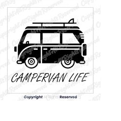 campervan life svg, instant download, camping svg, camp svg, van svg, silhouette svg, life svg, silhouette, cricut