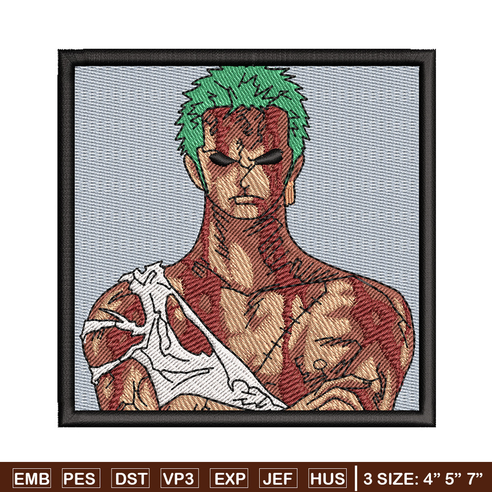 Zoro blood embroidery design, One piece embroidery, Anime design, Embroidery shirt, Embroidery file, Digital download.jpg