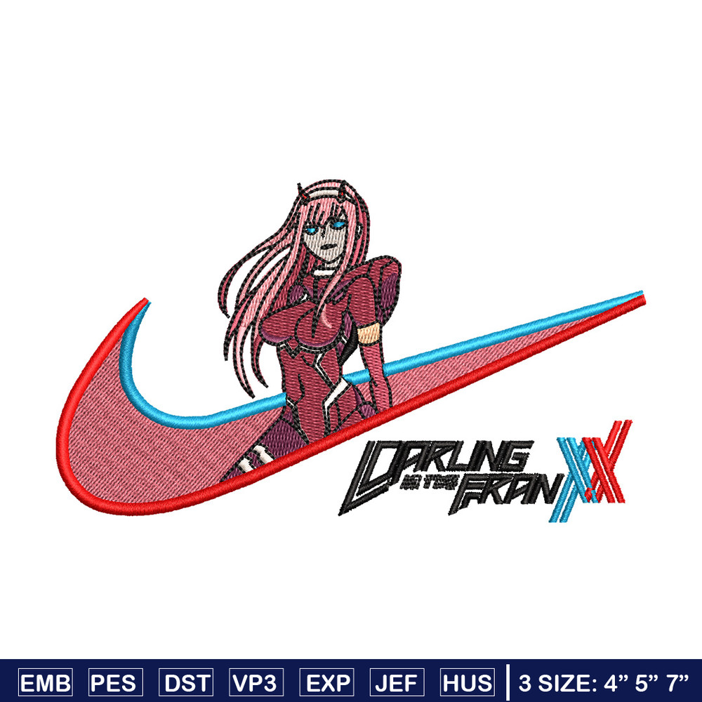 Zero two x nike embroidery design, Zero two embroidery, Nike design, Embroidery shirt, Embroidery file, Digital download.jpg