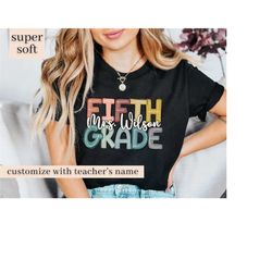 custom fifth grade teacher shirt, personalized 5th grade shirt, back to school shirt, fifth grade crew shirt, 5th grade