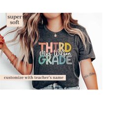 third grade personalized teacher shirt, teacher gifts, teacher appreciation gift, custom elementary teacher shirt, cute