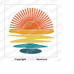 retro png, vintage png, colorful png,  tropical sunset, beach, ocean, vibes, waterslides, beach sunset png, airbrush dig