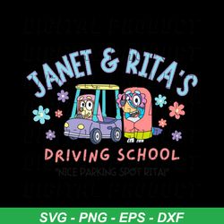 janet & ritas driving school bluey bingo the grannies png sublimation digital file