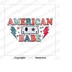 retro american babe png, groovy american png, 4th of july png, american png, retro png, vintage groovy american babe sub