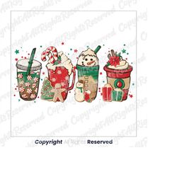 winter christmas gnomes coffee cups png sublimation design, christmas png, drink and coffee cups png,coffee christmas p