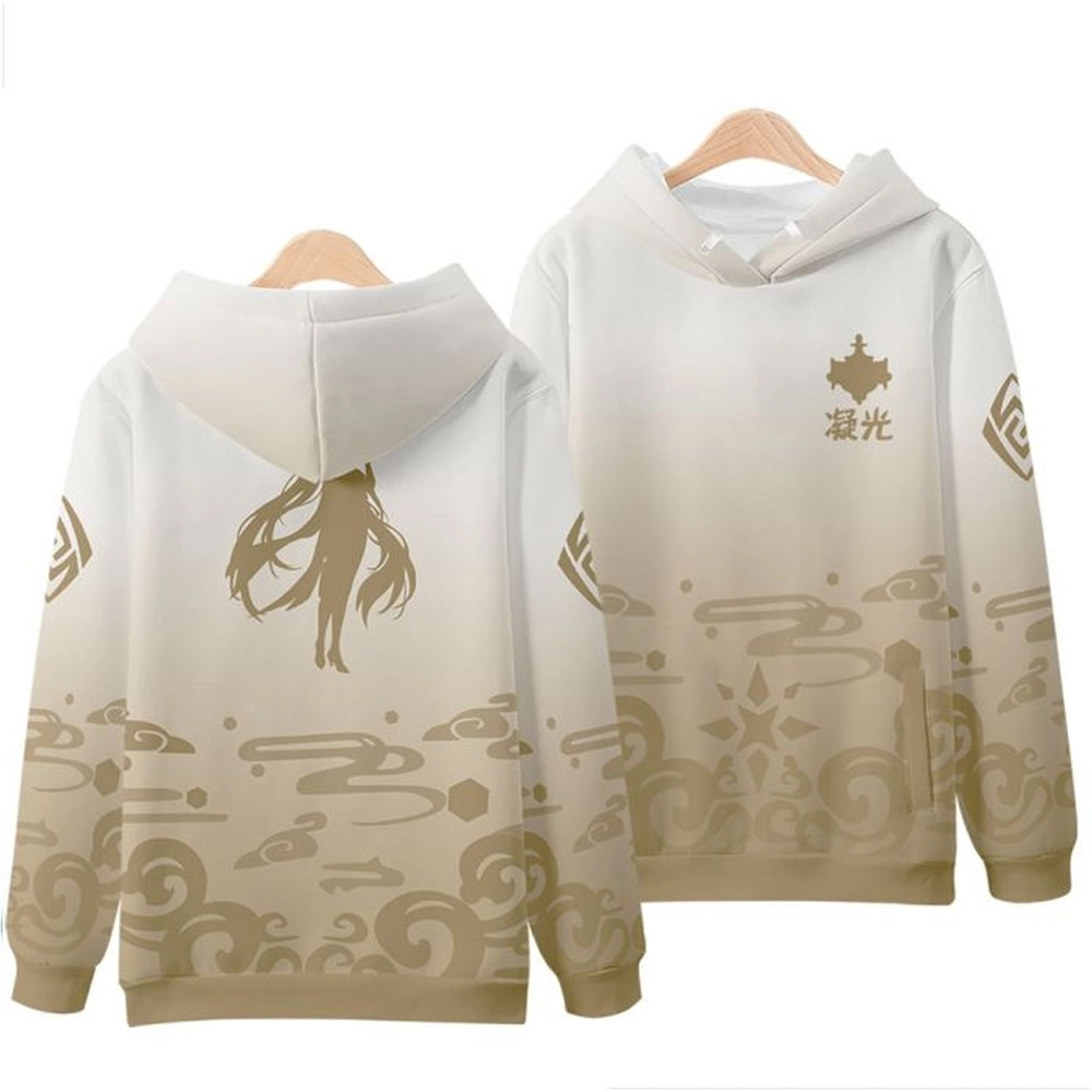 Ningguang Genshin Impact All Over Print 3D Hoodie Zip Hoodie, Ningguang Genshin Impact 3D Zip Hoodie Fleece Hoodie