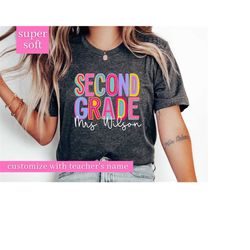 custom second grade crew t-shirt, second grade teacher shirt, 2nd grade teacher tshirt, second grade shirts, 2nd grade s