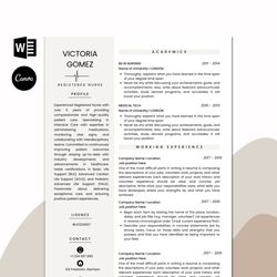 Minimalist Friendly Resume Template For Canva & Word - 5 Pages | Clean Modern Resume For HR Manager, Recruiter Resume