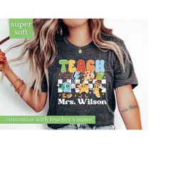 retro teacher shirt with name, custom teacher shirt for teacher appreciation gift for teacher, customized name teacher s