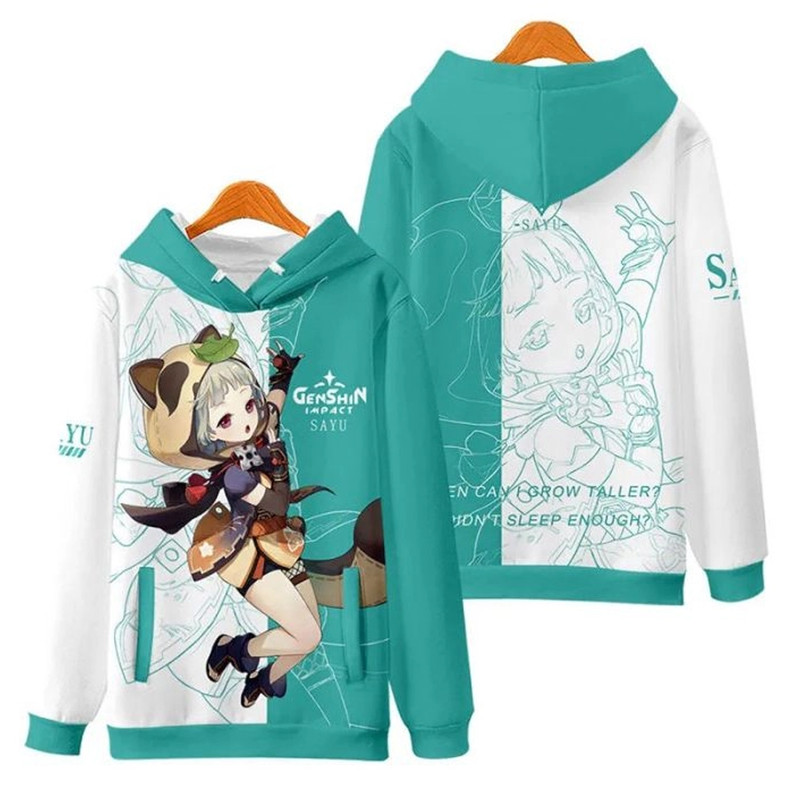 Sayu Genshin Impact All Over Print 3D Hoodie Zip Hoodie, Sayu Genshin Impact Hoodie 3D Zip Hoodie Fleece Hoodie