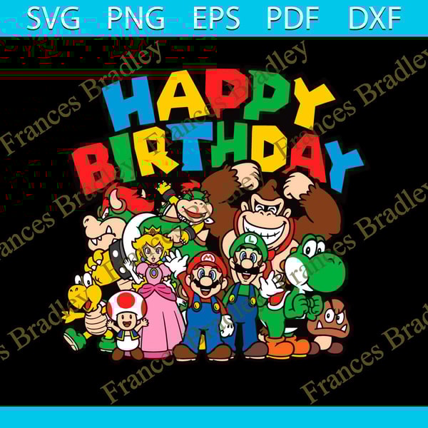 Super Mario Happy Birthday Luigi Princess Peach Yoshi Bowser | Inspire ...
