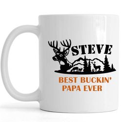 best buckin papa| custom mug for hunting grandpa, father&8217s day hunting gift for papa, birthday, christmas gift | n61