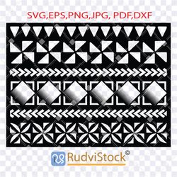 Tattoo svg. Samoan tribal template for decorating cakes. Template for cutting.