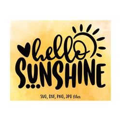 hello sunshine svg, summer svg, vacation svg, cute summer quote, summer shirt saying svg, family trip shirt svg, silhoue