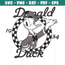 retro disney classic donald duck est 1934 svg file for cricut