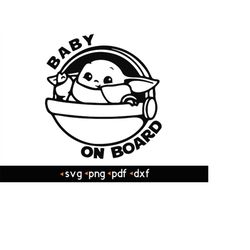 baby yoda (transparent background)- 10 svg, png, pdf, dxf