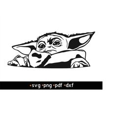 baby yoda- 6 svg, png, pdf, dxf