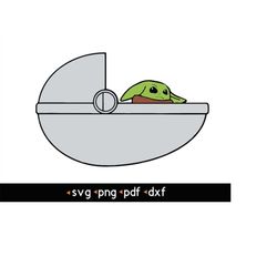baby yoda- 1 svg, png, pdf, dxf