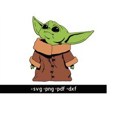 baby yoda- 5 svg, png, pdf, dxf