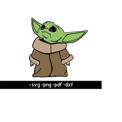 baby yoda- 4 svg, png, pdf, dxf