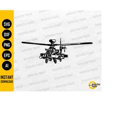 apache helicopter svg | army military vinyl sticker stencil | cricut silhouette cutting file printable clipart vector di