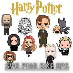 harry-potter bellatrix harry potter chibi svg, hermione, filch characters, gryffindor svg, harry potte