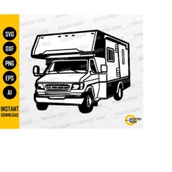 rv camper svg | recreational vehicle svg | mobile home travel road trip campsite camp | cutting file cuttable clipart di